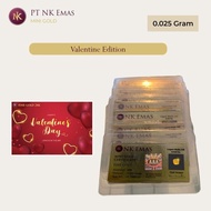 Aldeb Nk Mini Gold Valentine 0.025 Gram Produced Pt Nk Emas - 25 Pcs