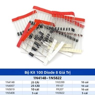 Bộ Chỉnh Lưu Diode Schottky 100-200 Chiếc Bao Gồm 1N4007 1N4148 1N5408 1N5819 1N5822 1N4001 1N4004 1