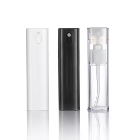3 x 10ml Refillable Square Plastic Disinfectant Mist Sprayer Bottle 10cc 1/3oz White Black Clear Per