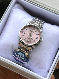 New! ! ใหม่ล่าสุด นาฬิกาข้อมือผู้หญิงแฟชั่น casio สีใหม่  นาฬิกาคาสิโอสายสแตนเลสแท้ ปัดเรียบรุ่นขายดีกันน้ำได้ ฟรี!!ถ่านสำลอง