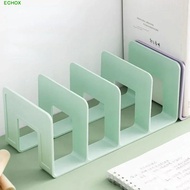 ECHOX Desktop Bookends, Bookshelf Display Divider Book Stand, Stationery Sturdy 4 Grid Durable Desk 