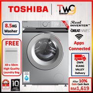[WITH GIFT] Toshiba TW-BL95A4M(SS) 8.5KG Origin Inverter Front Load WIFI Apps Washing Machine / Wash