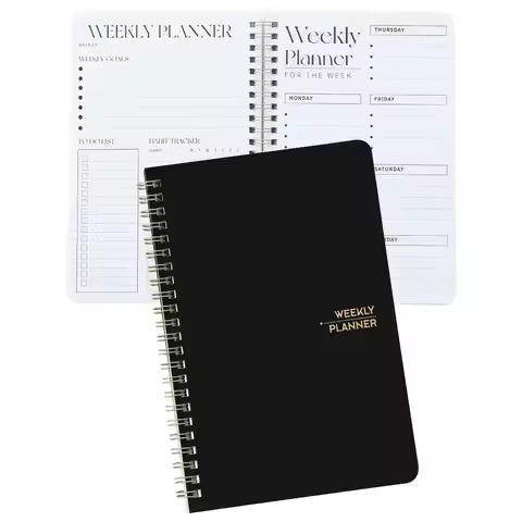 53 Sheets Undated Weekly Planner PVC Hardcover Notebook Weekly Goal To Do List Academic Planner Dail