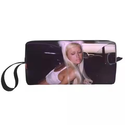 Paris Hilton Makeup Bag Cosmetic Organizer Storage Dopp Kit Fashion Toiletry Cosmetic Bag for Women 