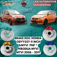 [FRONT ONLY]BRAKEDISC ODYSSEY 11INCI MODIFIED TO PERODUA MYVI FIT RIM 15 6.5JJ WITH BRACKET AND PNP