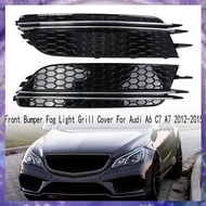 [P K A M] Car Front Bumper Fog Light Grill Cover for A6 C7 A7 2012-2015 Fog Light Bezel 4G0807681 4G