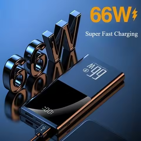 New 20000mAH Power Bank 66W Super Fast Charging 10000/20000mah Battery High Capacity Power Bank for 
