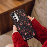 For Samsung Galaxy S26 S25 FE Plus Ultra A/M/F Retro Rose Protective Case Wavy Silicone Cover Casing