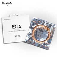 สายกีตาร์ Enya-สายกีตาร์กีตาร์โปร่ง-สำหรับ6 Gitar Senar-ฟอสเฟอร์บรอนซ์-เคลือบป้องกันสนิม-มิเตอร์วัดแ