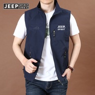 JEEP SPIRIT Men S Outdoor Photography Fishing Loose Quick-Drying Vest Men S Thin Fashion Casual Mult