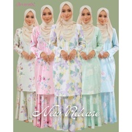 [ Part 1 ] Baju Kurung Kembang Payung Chiffon Crepe - Mudah Gosok & Susah kedut