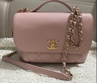 Chanel business affinity pink  牛皮 荔枝皮 郵差包 淺粉 櫻花粉