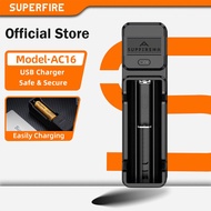 SUPERFIRE AC16 USB Flashlight LED Torch Tools Battery Smart Charger For 18650 26650 18490 16340 1450