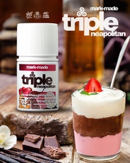 Triple Mark-Made 60Ml g 6Mg 9Mg 12Mg - Triple Neapolitan Freebase Creamy Strawberry oco Vanilla Rum 