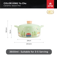 Color King YaChu 100% Ceramic Stock Pot 3600ml (Green Color)/ Ceramic Cookware / Healthy Cookware / 