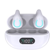 Earbud Bluetooth Clip Bone Conduction AI Translate Bateri Tahan Lama untuk Perjalanan dan Sukan blue