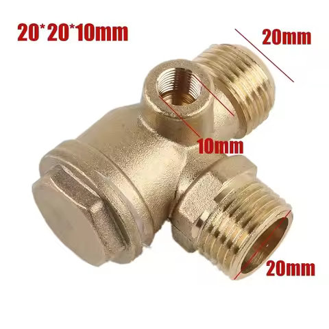 1/2" X 1/2" X 1/8"-Inner Direct Air Compressor Check Valve Air Compressor 3-Port Brass Male Threaded