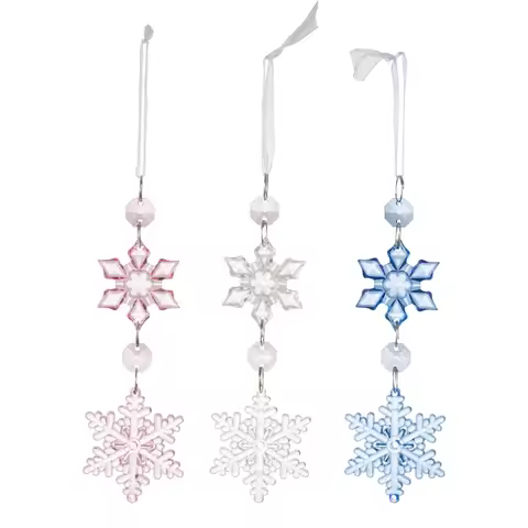 4 Pieces Snowflake Christmas Embellishments for Tree Door Window Decoration
