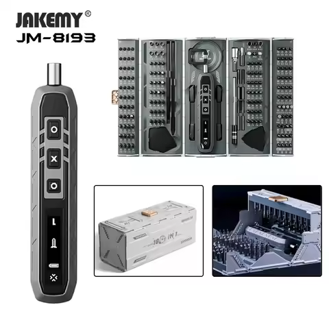 180 in 1 Electric Screwdriver Set JAKEMY JM-8193 Mini Tool box LED Magnetic Torx Hex Screw Driver bi