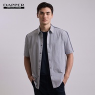 DAPPER เสื้อเชิ้ตแขนสั้น Contrast Check Print สีกรมท่า