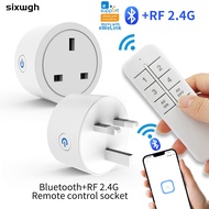Bluetooth Smart socket RF 2.4G wireless socket remote control plug socket wireless switch UK plug wo