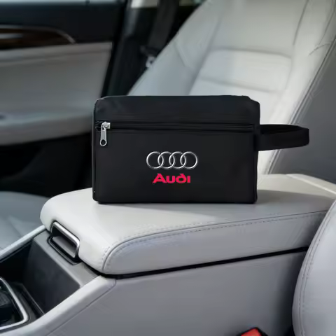 Car Portable USB Data Line Charger Plug Car keys driver's license Storage Bag For Audi A3 A4 A5 A1 A
