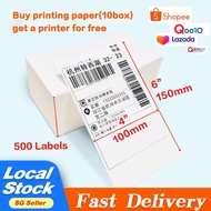 [Local seller]Premium A6 100x150mm 76x130mm thermal label for Thermal Printer shopee lazada continuo