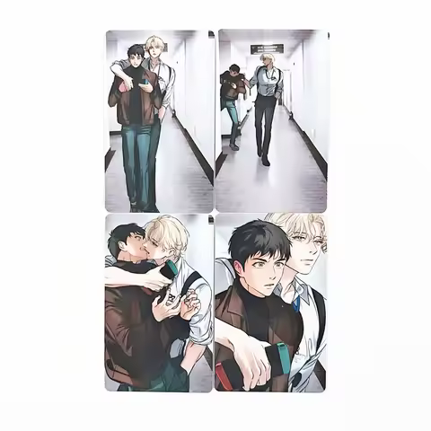 4PCS Korean BL Manhwa Backlight Backstage Scene Photocards Han Seoin Baek Youngwoon Collectible Card