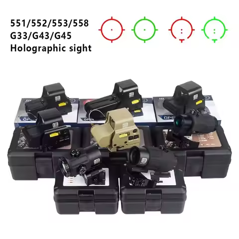 Tactical 551 552 553 558 Red Dot Holographic Sight Eotech G33 G43 G45 Scope 3X Magnifier Hunting Sco