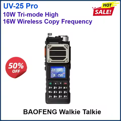 BAOFENG UV-25 Pro Walkie Talkie Multi Band 10W Tri-mode 50KM Max Long Range Communication Radio UV25