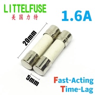 10pcs 1.6A 250V Littelfuse 5x20mm Ceramic Fuse F1.6AH250VP Fast Acting 021601.6MXP，T1.6AH250VP Time 