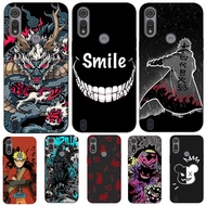 For Motorola Moto E6S E6i Case Phone Cover Protective Soft Silicone Black Tpu Case Smiley