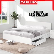 MR.CARLINO : SNOW SERIES เตียง เตียงควีนไซส์ เตียง 5ฟุต เตียงไม้ เตียงพร้อมหัวเตียง (QUEEN SIZE WOO