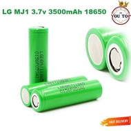 LG MJ1 18650 3500mAh 3.7V 10A 18650 Rechargeable 3.7v 18650 LG HG2 For, Tactical Flashlight, Power bank, scooter...
