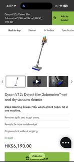 Dyson V12s Detect Slim Submarine Wet & Dry Vacuum Cleaner