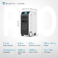 Bluetti EP500 Pro UPS 太陽能儲能 停電 110V 5.1kWh 3kW 移動式大容量儲能 發電機