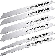 NEWURBAN 6 Pack Stainless Steel Reciprocating Saw Blades for Frozen Meat Bone Food Cutting 9.4 in (2