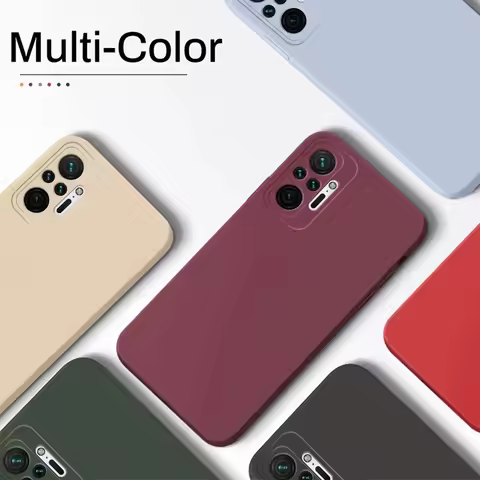 Original Square Liquid Silicone Case For Xiaomi Redmi Note 10 Pro Max Cover Redmi 10 Redmi Note 10 1