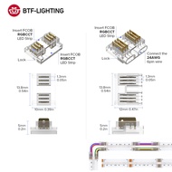BTF-LIGHTING 6pin 12mm Transparent Connectors for 6pin 12mm FCOB RGBCCT LED Strip