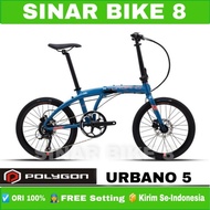[ Original] Sepeda Lipat Ukuran 20 Inch Polygon Urbano 5 Alloy 9 Speed