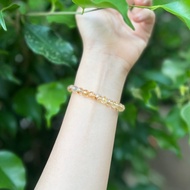 6.5mm Citrine (Yellow Quartz) Bracelet Compatible with Metal and Earth elements