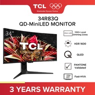 TCL QD-Mini LED Gaming Monitor 34R83Q |  HDR 1600 | 1100+ Local Dimming Zones | 4K 170Hz