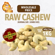 [CRAZY SALES] Origin India Raw/Roasted/Baked Cashew Nuts (Jumbo) - 1KG (500g x 2)