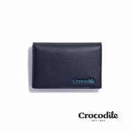 Crocodile 鱷魚皮件/名片夾/真皮名片夾/3卡夾/Oxford牛津系列/0103-11106-黑藍兩色/ 藍色