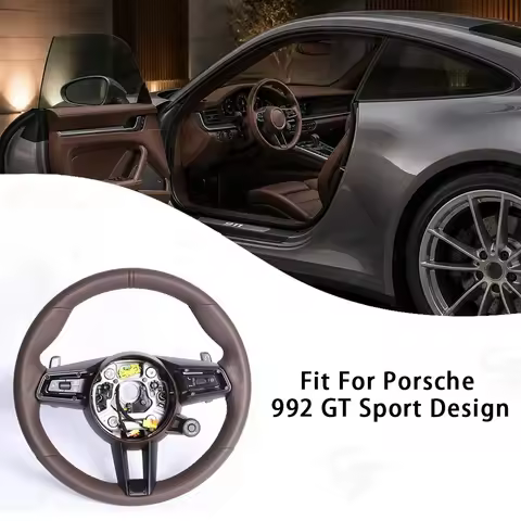Leather Steering Wheel for Porsche 911 Carrera S Carrera 4/4S GTS Turbo S GT3 RS Dakar S/T 2020-2026