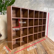 ❌❌โปรดอ่านก่อนสั่ง❌❌ชั้นไม้ แบ่งช่อง 24 ช่อง (ชั้นไม้อเนกประสงค์) ขนาดรวม : (กว้างxยาวxสูง) 10x66x45