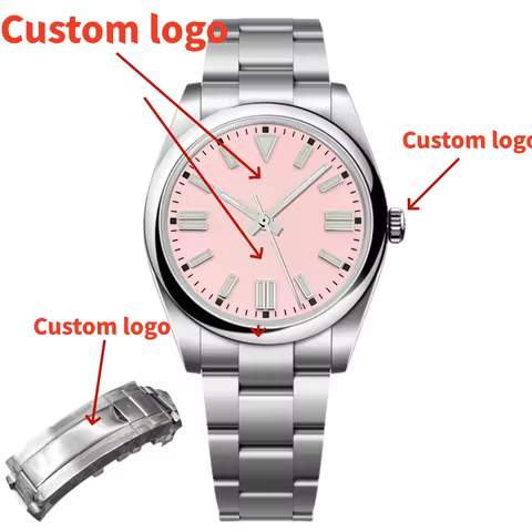 Men Custom Watch 36mm/39mm NH35A PT5000 Mechanical Wristwatch Round Bezel Luminous Brushed Oyster St