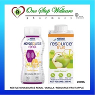 NESTLE NOVASOURCE RENAL  VANILLA 200ML / RESOURCE FRUIT APPLE 200ML