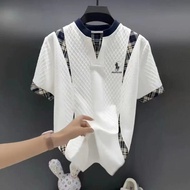 [Ready Stock] Men's Plaid Stitching Top 2026 New Style Trendy Casua hbm2zlk5Gd0524