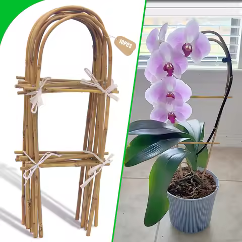 10pcs Bamboo U Trellis,2FT Ladder Small Plant Support Trellis for Climbing Plants